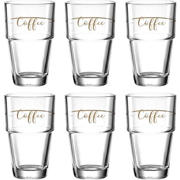 LEONARDO Latte-Macchiato-Glas Gläser-Set SOLO "Coffee", 6-tlg., Glas, 410 ml, 6-teilig