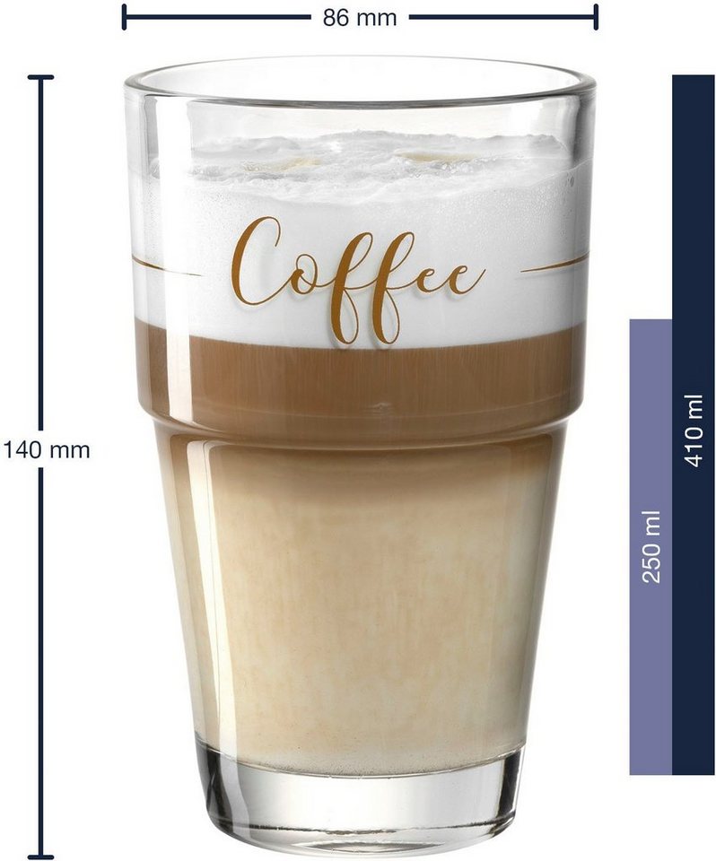 LEONARDO Latte-Macchiato-Glas Gläser-Set SOLO "Coffee", 6-tlg., Glas, 410 ml, 6-teilig – Bild 4 von 4