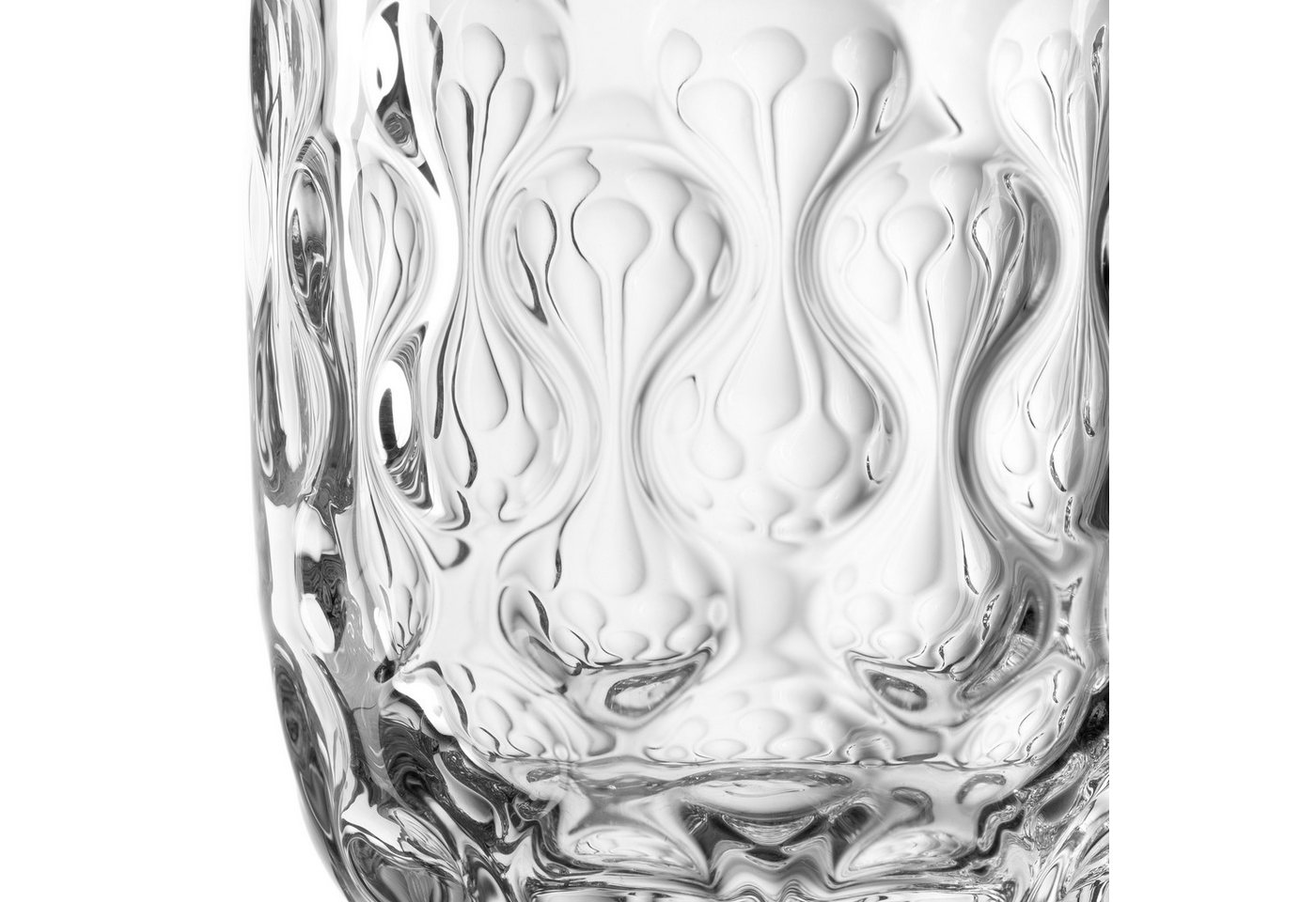 LEONARDO Latte-Macchiato-Glas GOCCE, 380 ml, 6er-Set, 6-tlg., Glas, 2. Variante, mit Tropfenrelief – Bild 5 von 5