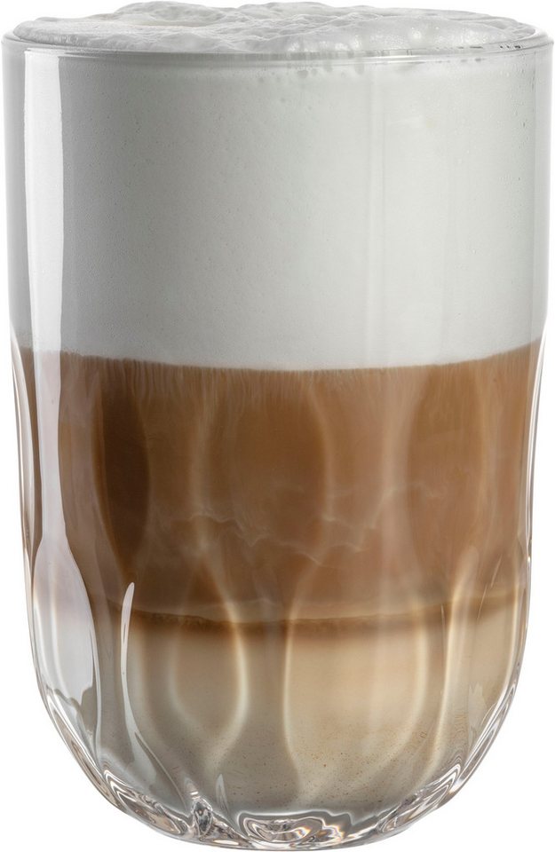 LEONARDO Latte-Macchiato-Glas GOCCE, 380 ml, 6er-Set, 6-tlg., Glas, 3. Variante, mit Tropfenrelief – Bild 4 von 5