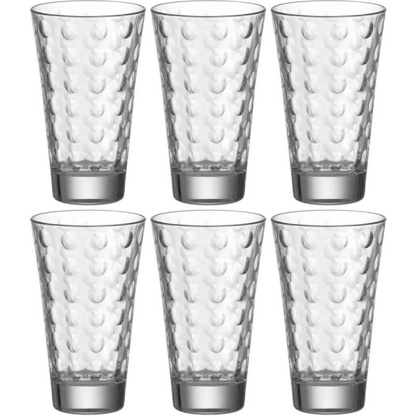 LEONARDO Longdrinkglas OPTIC, 6-tlg., Glas, 300 ml, 6-teilig