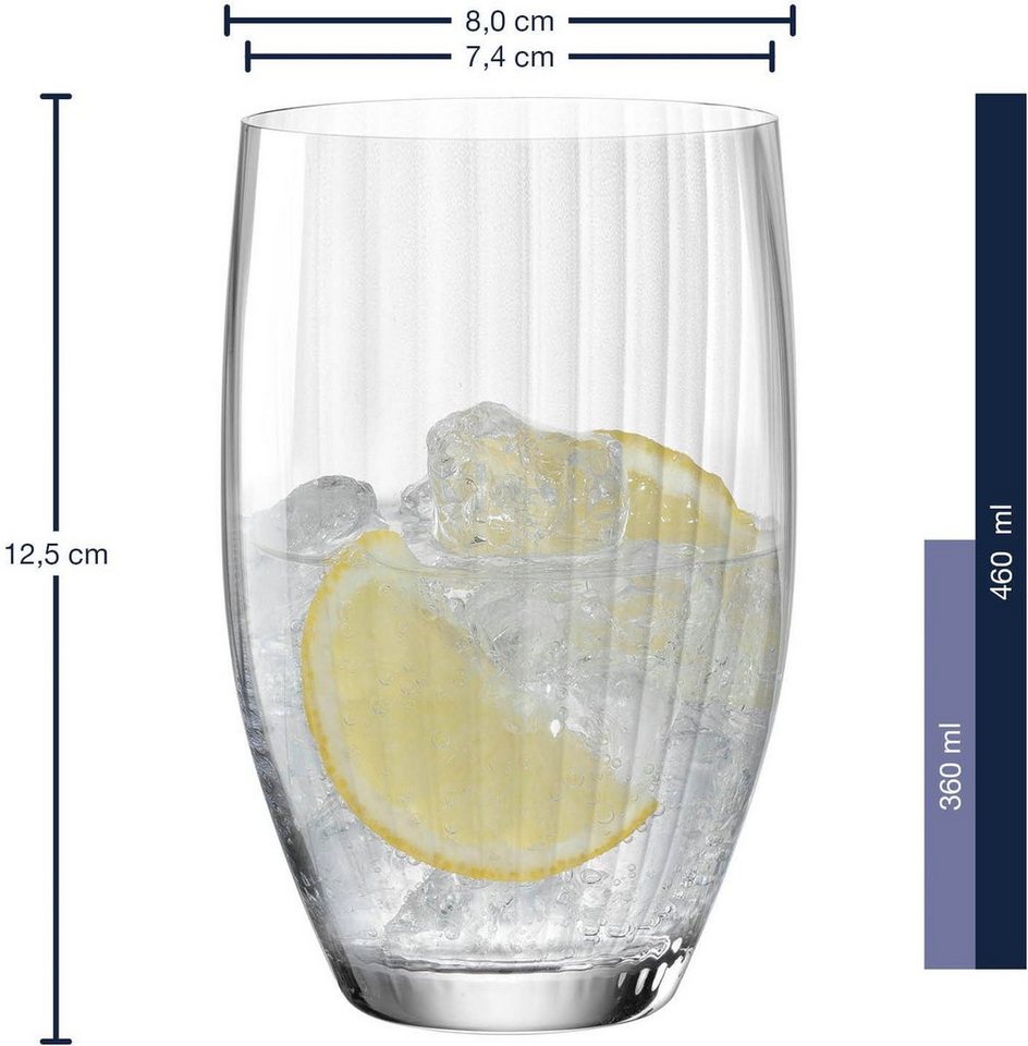 LEONARDO Longdrinkglas POESIA, 6-tlg., Kristallglas, 460 ml, 6-teilig – Bild 4 von 4