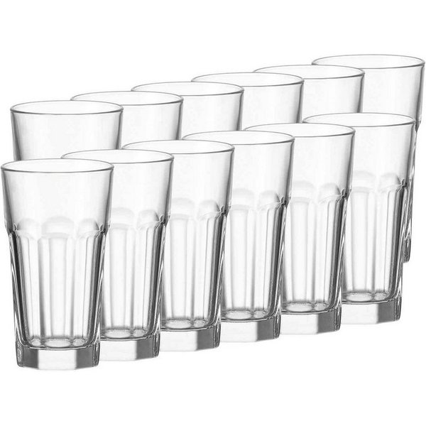 LEONARDO Longdrinkglas Rock Longdrinkgläser 340 ml 12er Set, 12-tlg., Glas
