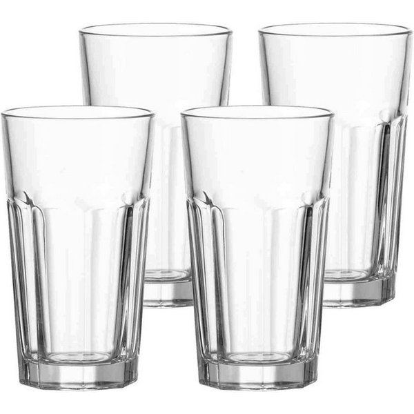 LEONARDO Longdrinkglas Rock Longdrinkgläser 540 ml 4er Set, 4-tlg., Glas