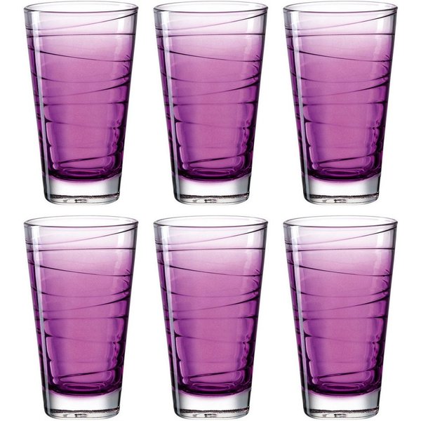 LEONARDO Longdrinkglas VARIO STRUTTURA, 6-tlg., Glas, 280 ml, 6-teilig
