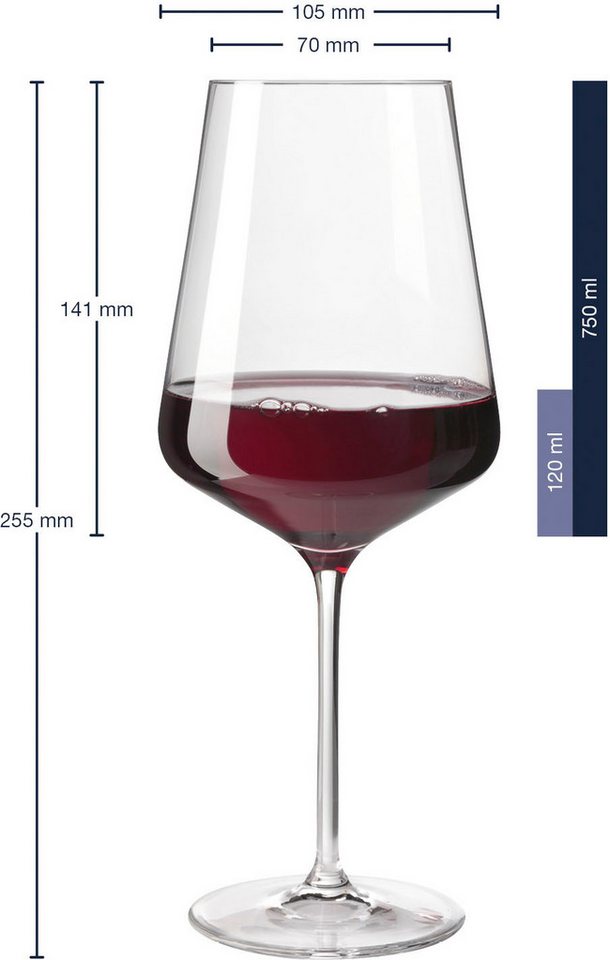 LEONARDO Rotweinglas PUCCINI, 6-tlg., Kristallglas, 750 ml, 6-teilig – Bild 3 von 5