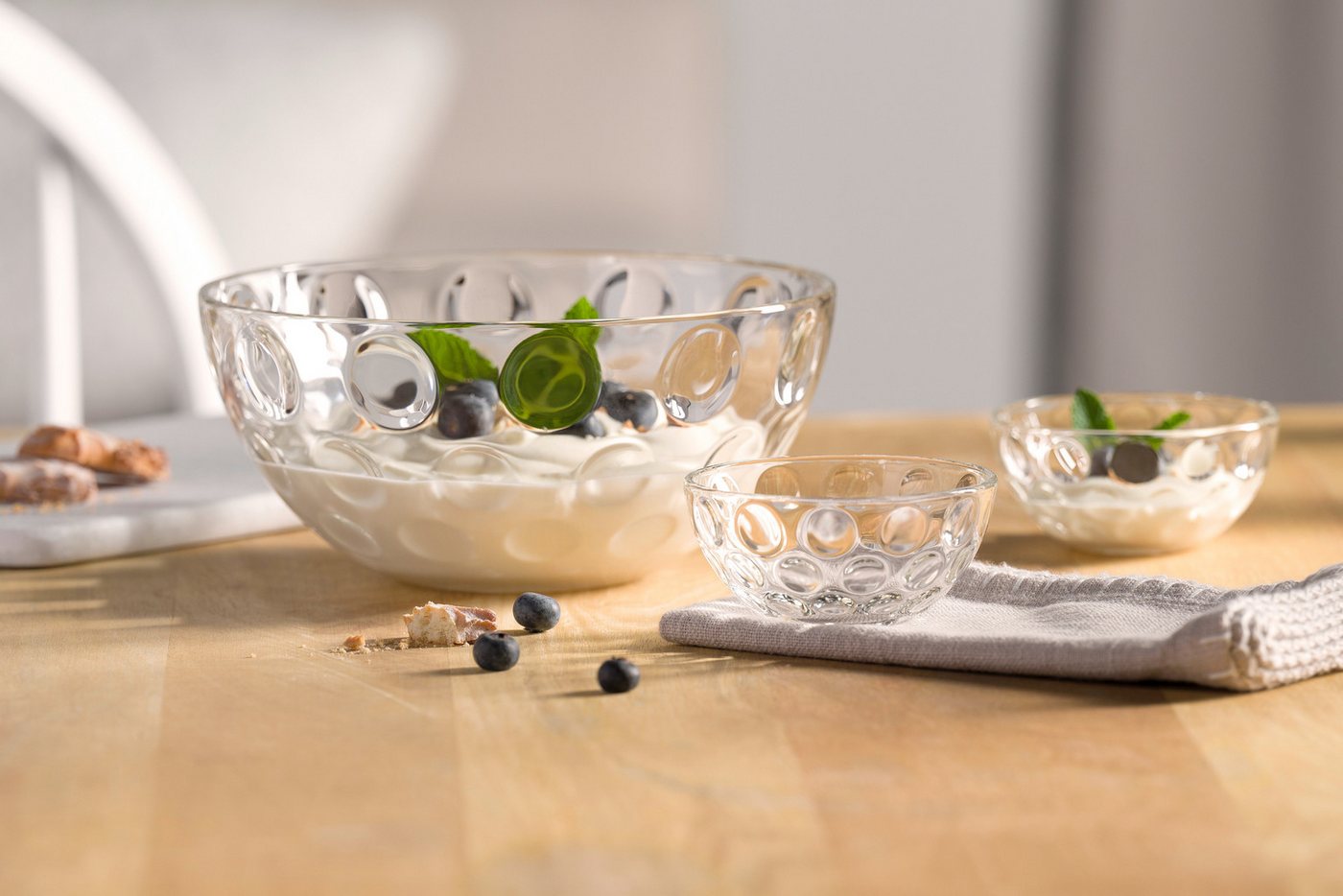 LEONARDO Schale CUCINA OPTIC, 4er-Set, Glas, (Set, 4-tlg), Spülmaschinengeeignet – Bild 3 von 4