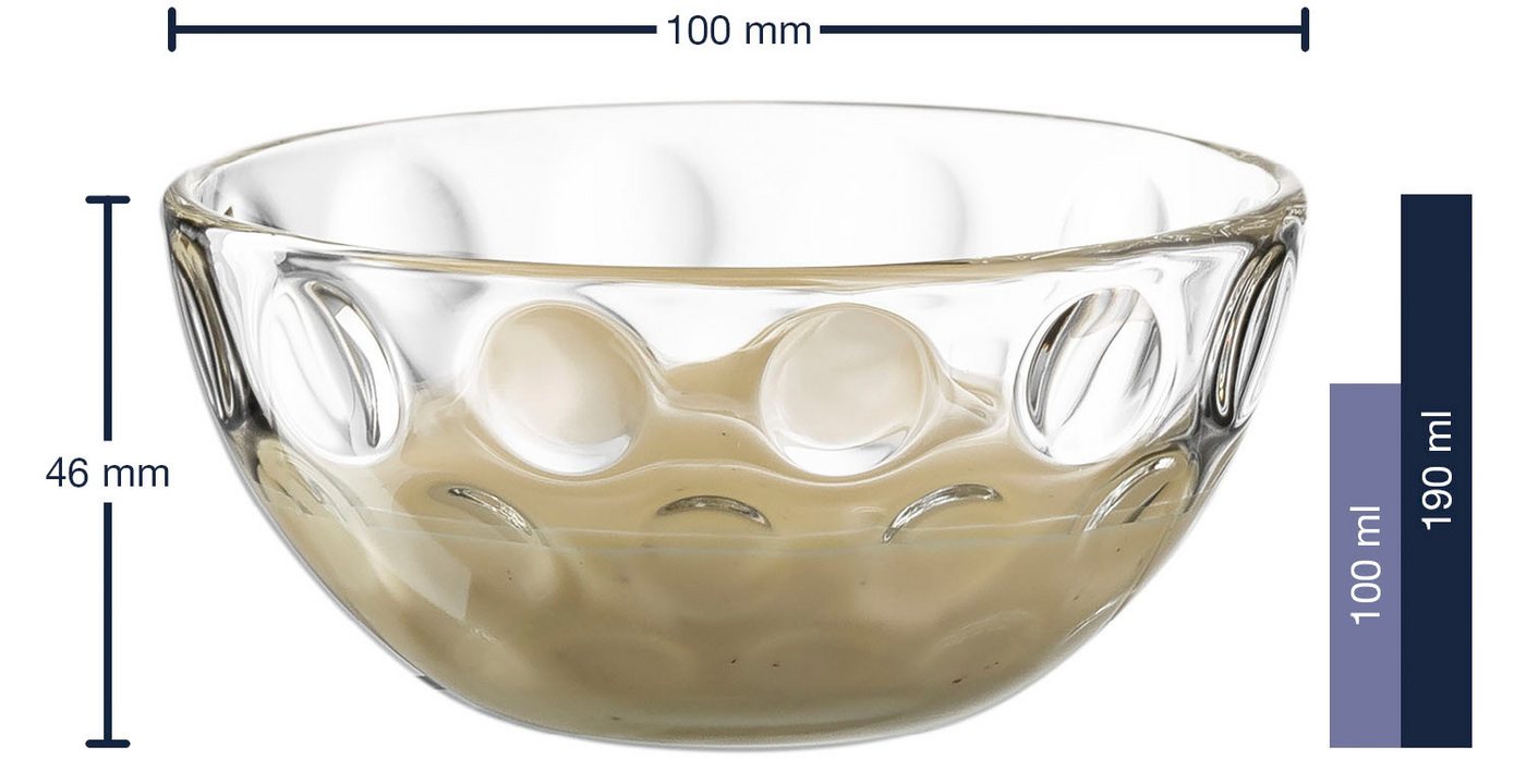 LEONARDO Schale CUCINA OPTIC, 4er-Set, Glas, (Set, 4-tlg), Spülmaschinengeeignet – Bild 4 von 4