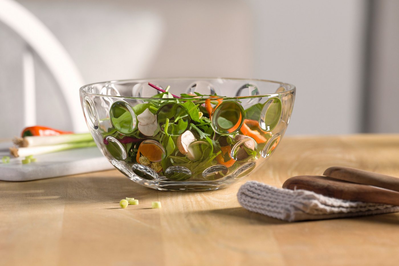 LEONARDO Schale Schalen-Set CUCINA OPTIC, 5er Set, 4x Ø 10 cm & 1x Ø 21,5 cm, Glas, (Set, 5-tlg), Spülmaschinengeeignet – Bild 3 von 5