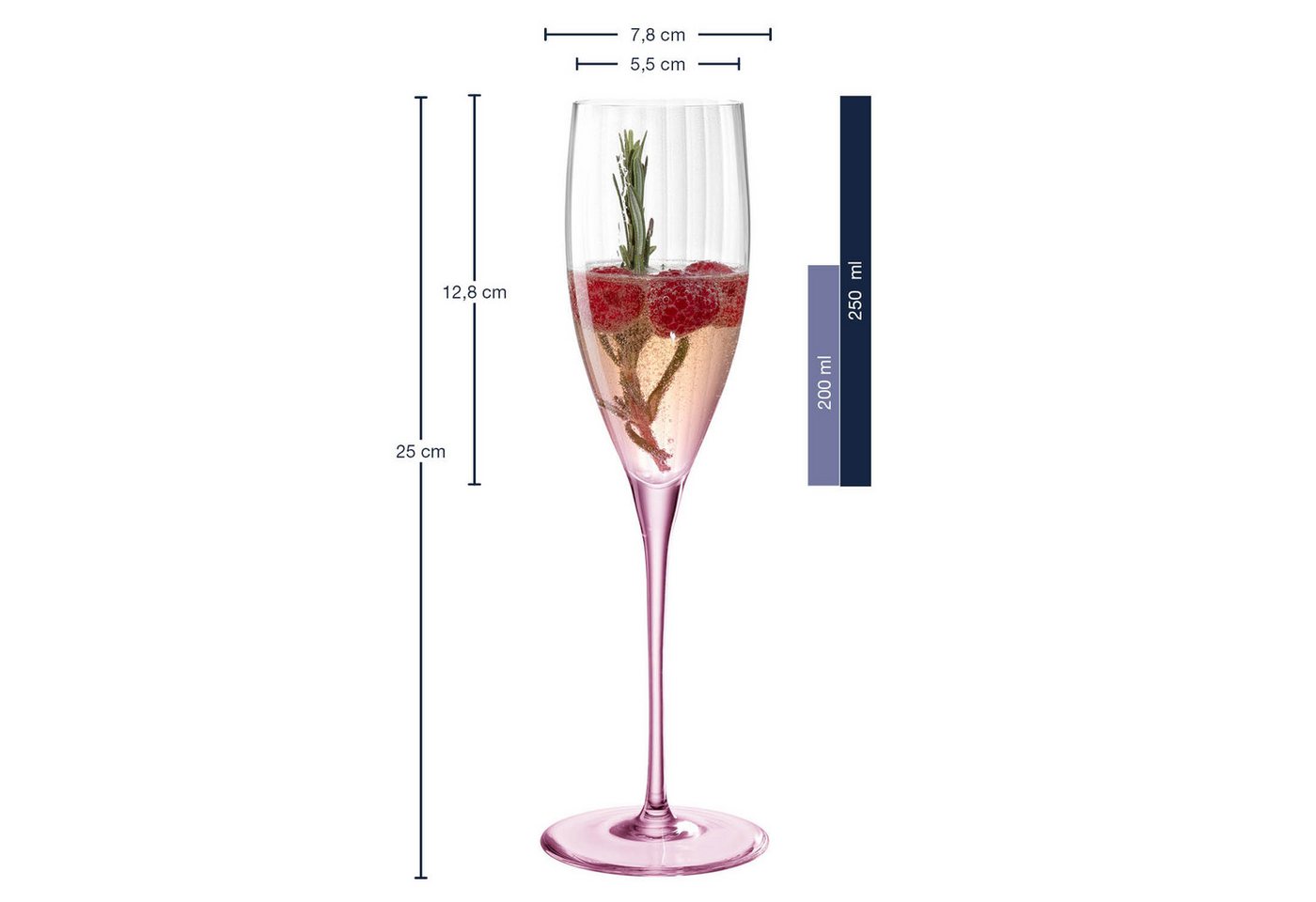 LEONARDO Sektglas Poesia, Kristallglas, 6 Prossecogläser, Spülmaschinenfest, Farbe Rosé – Bild 2 von 3