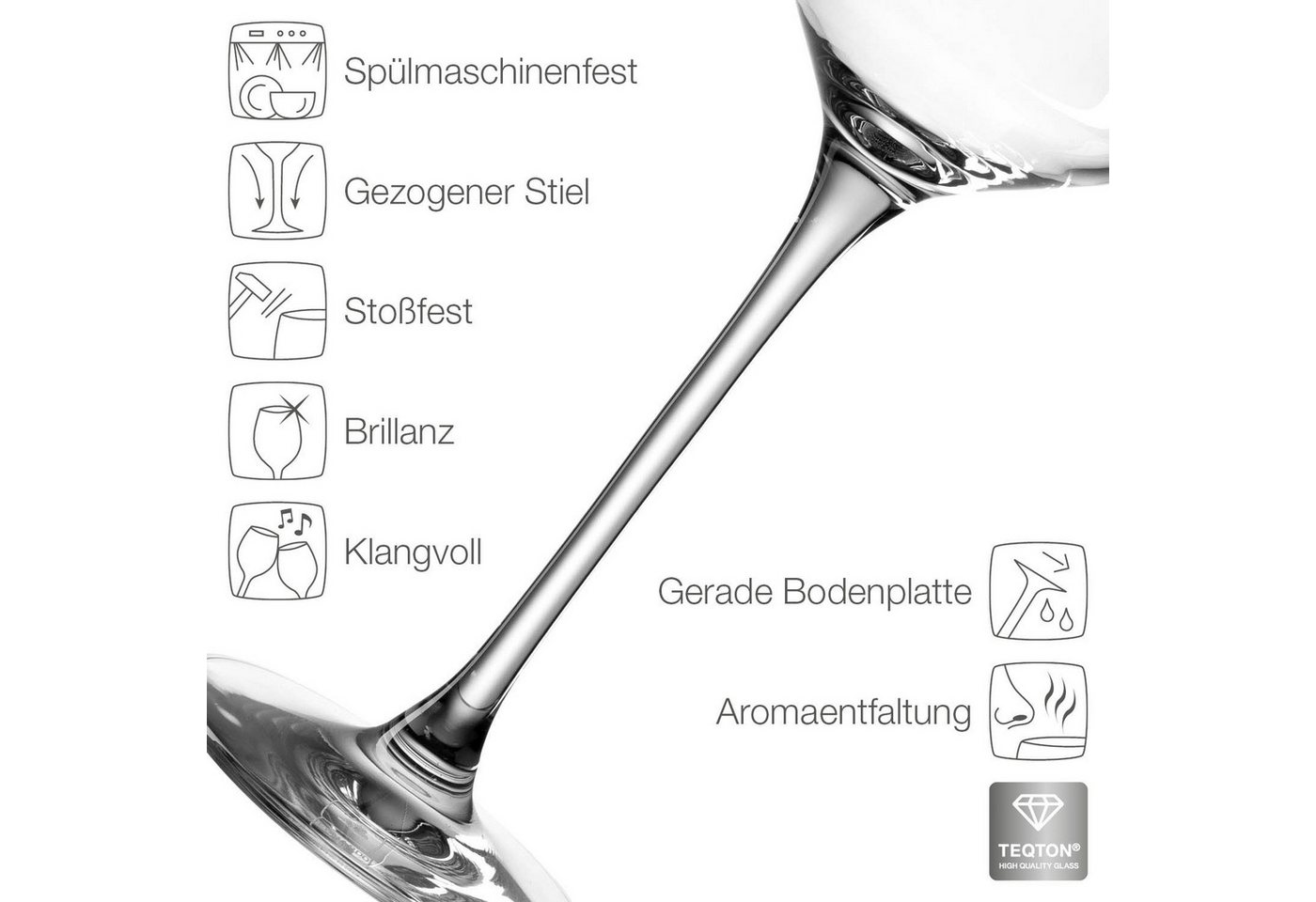LEONARDO Sektglas PUCCINI, 6-tlg., Kristallglas, 280 ml, 6-teilig – Bild 5 von 5