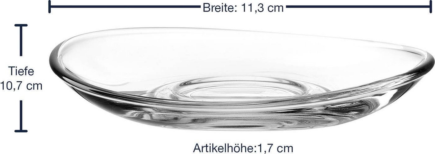 LEONARDO Untertasse Napoli, (6 St), Teller Set, Glas – Bild 4 von 5
