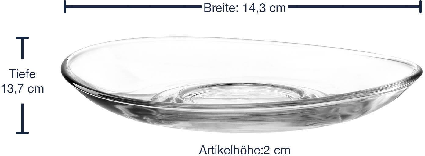 LEONARDO Untertasse Napoli, (6 St), Teller Set, Glas – Bild 4 von 5