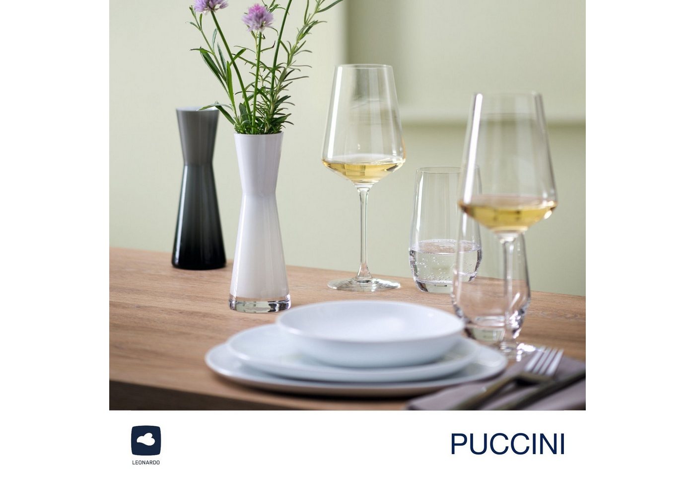 LEONARDO Weißweinglas Gläser-Set PUCCINI + Poliertuch, 7-teilig, 7-tlg., Kristallglas, 6 Weisswein Gläser, 560 ml, mit Poliertuch – Bild 3 von 5