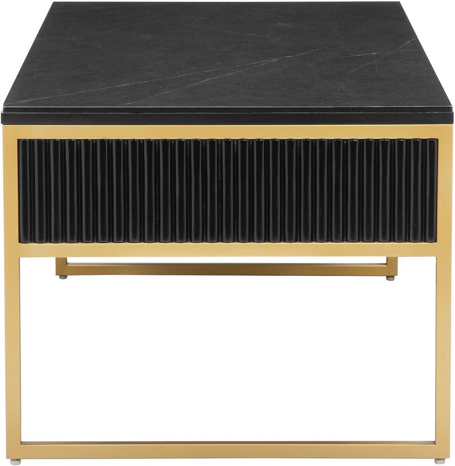 Leonique Couchtisch Fleuriss, Keramikplatte, goldenen Beinen, FSC-zertifiziertem Holz, Breite 110 cm – Bild 5 von 5