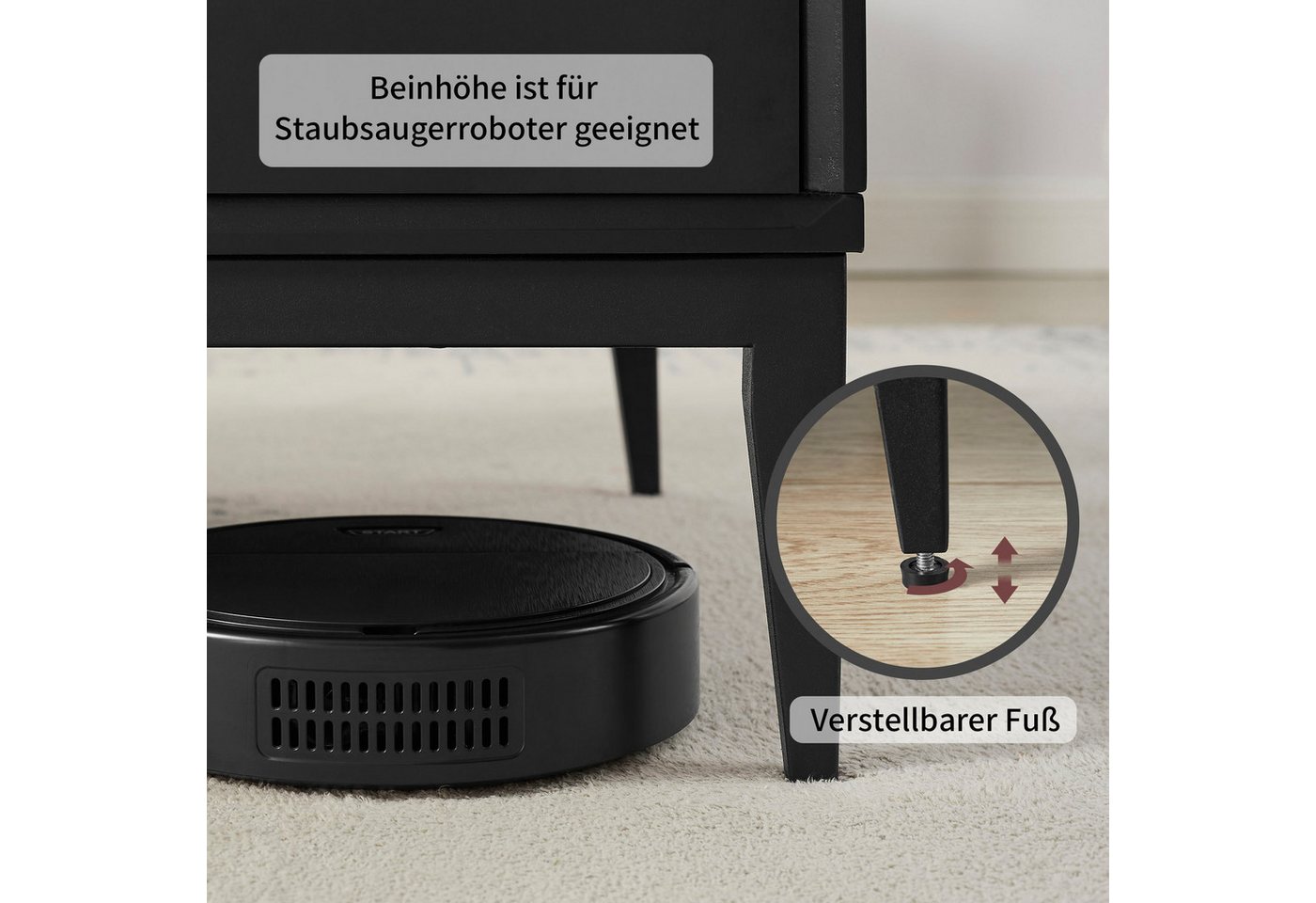 Leonique Couchtisch Lavisha, Eisengestell und FSC-zertifiziertes Holz, Breite 110 cm – Bild 5 von 5