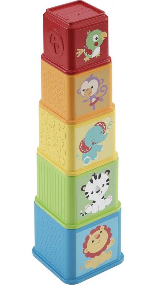 Fisher-Price® Lernspielzeug Fisher-Price Stack & Explore Blocks 5 Würfel m. Strukturen ab 6 Monate – Bild 4 von 5