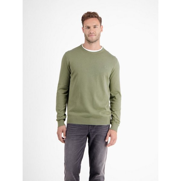 LERROS Strickpullover Herren Strickpullover aus Baumwolle mit Crewneck Ausschnitt Weicher Strick-Pullover, Rundhalsausschnitt, lange Ärmel, pflegeleicht