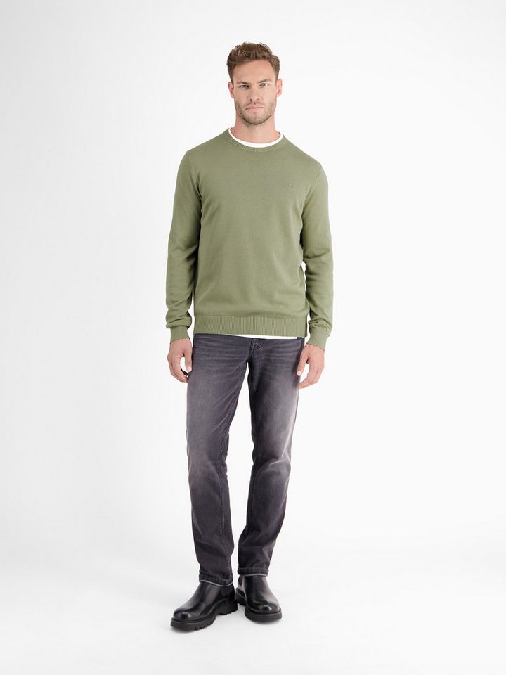 LERROS Strickpullover Herren Strickpullover aus Baumwolle mit Crewneck Ausschnitt Weicher Strick-Pullover, Rundhalsausschnitt, lange Ärmel, pflegeleicht – Bild 5 von 5