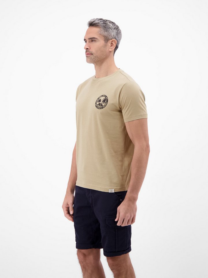 LERROS T-Shirt Lässiges, unifarbenes T-Shirt aus reiner Baumwolle mit Print – Bild 3 von 5