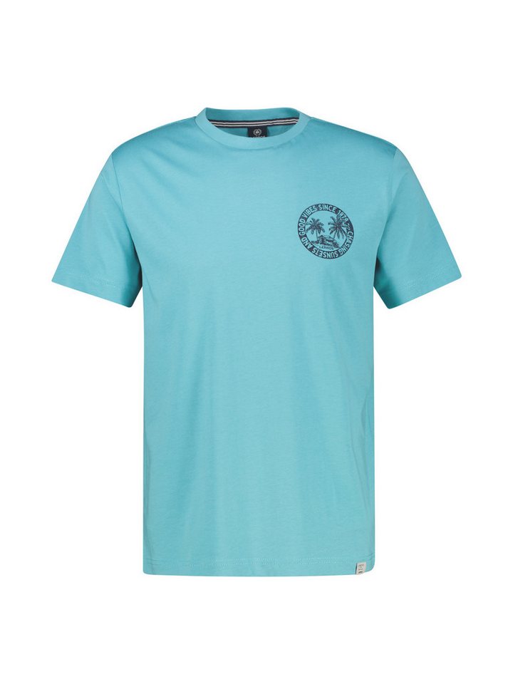 LERROS T-Shirt Lässiges, unifarbenes T-Shirt aus reiner Baumwolle mit Print – Bild 4 von 5