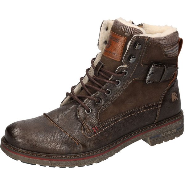 LERROS Winterboots Workerboots, Schnürboots mit gepolstertem Karo-Schaftrand
