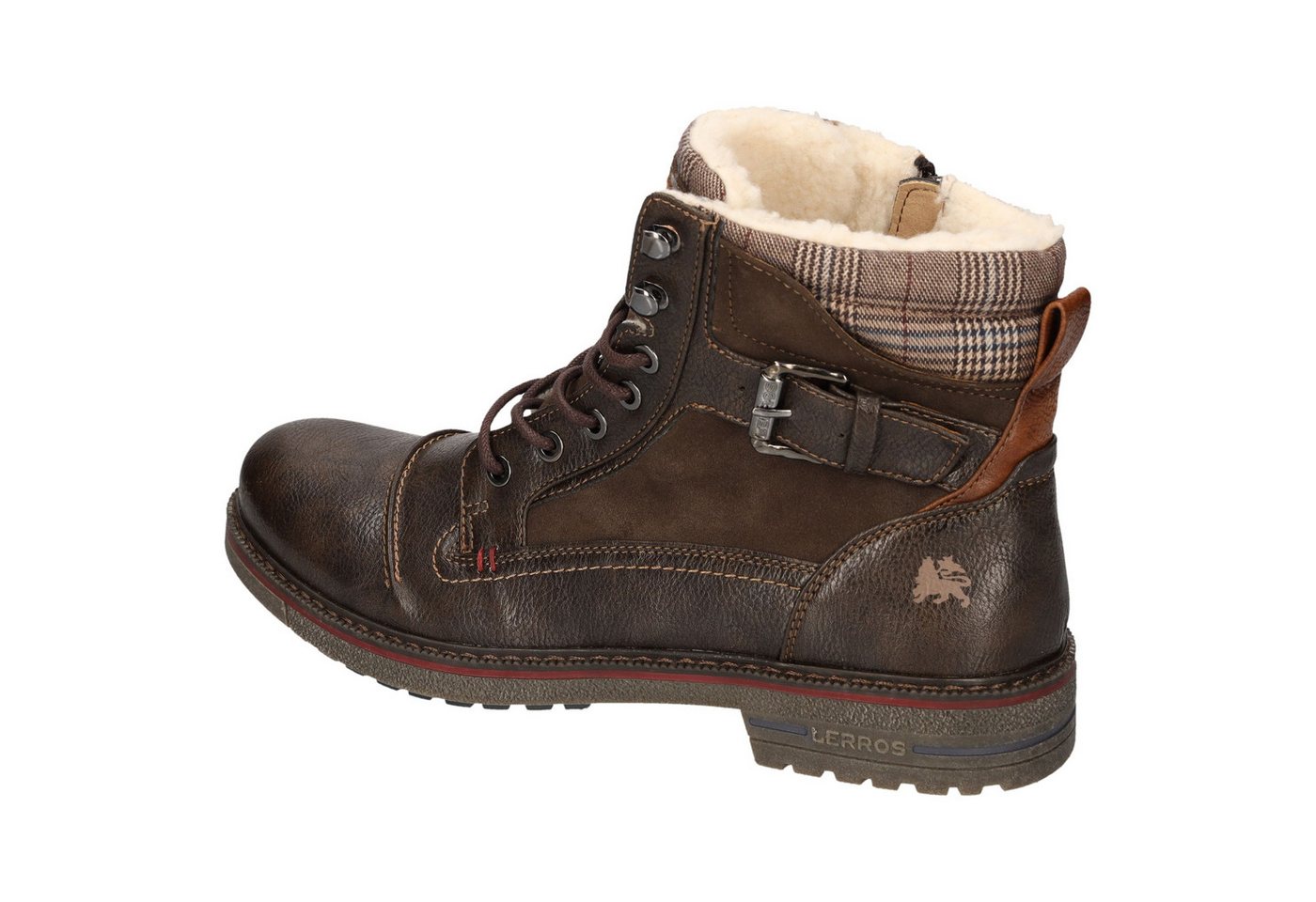 LERROS Winterboots Workerboots, Schnürboots mit gepolstertem Karo-Schaftrand – Bild 4 von 5