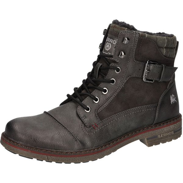 LERROS Winterboots Workerboots, Schnürboots mit gepolstertem Karo-Schaftrand