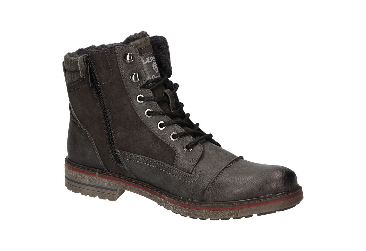 LERROS Winterboots Workerboots, Schnürboots mit gepolstertem Karo-Schaftrand – Bild 5 von 5