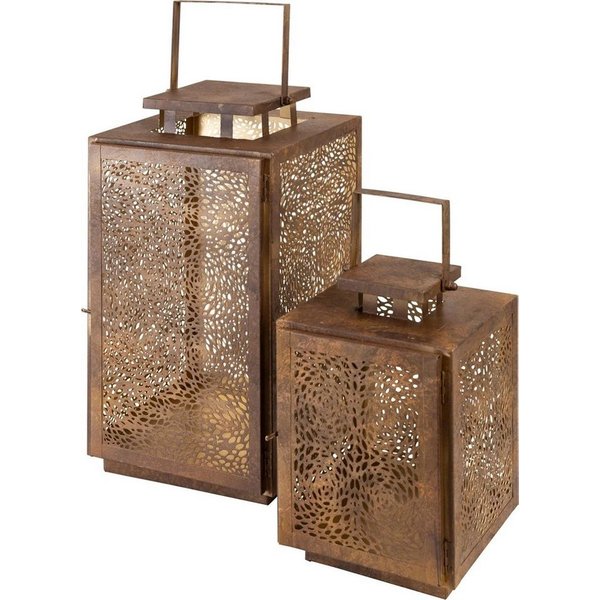 Lesli Living Bodenwindlicht 2er Set Laterne Windlicht SPOT Metall Antik-Stil (2 St)