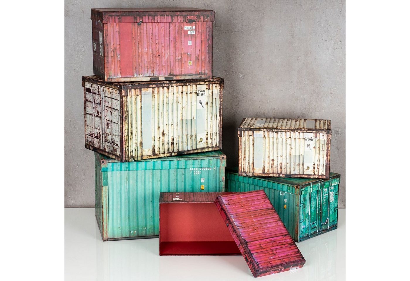Levandeo® Aufbewahrungsbox, Aufbewahrungsbox 6er Set Boxen Aufbewahrung Geschenkbox Container – Bild 5 von 5