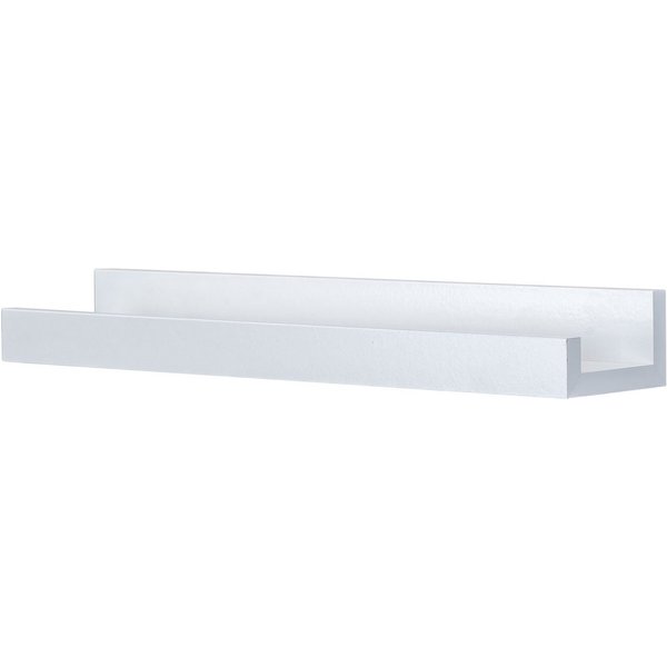 Levandeo® Bilderleiste, Bilderleiste L40cm Weiß MDF Holz Wandregal Kurz Wanddeko Hängeregal