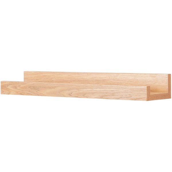 Levandeo® Bilderleiste, Bilderleiste Eiche Braun L40cm MDF Holz Wandregal Schmal Wanddeko