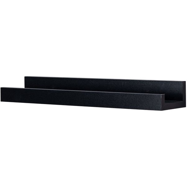 Levandeo® Bilderleiste, Bilderleiste L40cm Schwarz MDF Holz Wandregal Kurz Wanddeko