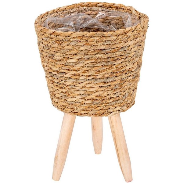 Levandeo® Blumentopf, Pflanztopf Stroh H18-33cm Blumentopf Pflanzkorb Blumenkorb