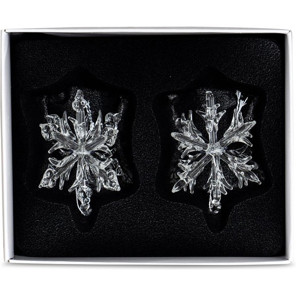 Levandeo® Christbaumschmuck, 2x Deko Anhänger Schneeflocke Glas 5x6cm Winterdeko Weihnachtsdeko
