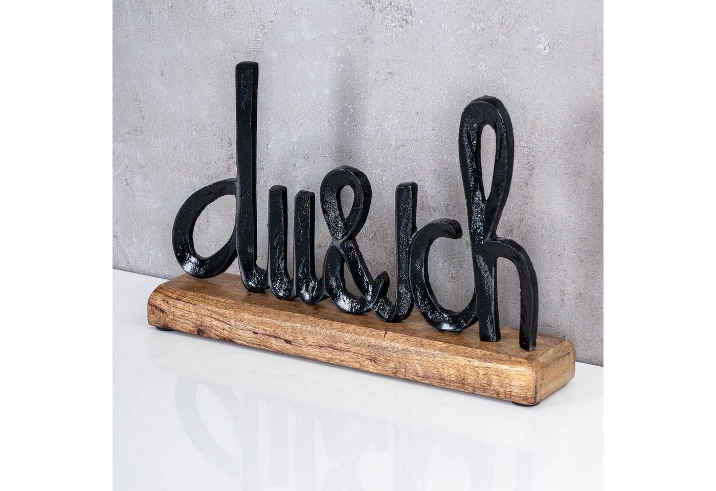 Levandeo® Deko-Schriftzug, Schriftzug Du Und Ich L25cm Schwarz Mango Holz Tisch-Deko Geschenk – Bild 2 von 4