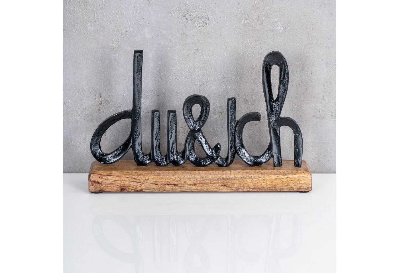 Levandeo® Deko-Schriftzug, Schriftzug Du Und Ich L25cm Schwarz Mango Holz Tisch-Deko Geschenk – Bild 3 von 4