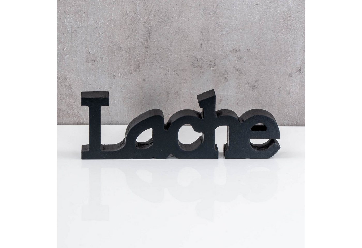 Levandeo® Deko-Schriftzug, 3er Set Schriftzug Lebe Liebe Lache Schwarz MDF Holz Deko Aufsteller – Bild 5 von 5