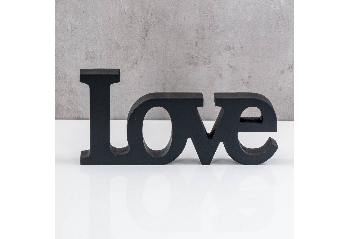 Levandeo® Deko-Schriftzug, Love Home Relax Schriftzug Schwarz MDF Holz Deko Aufsteller Tischdeko – Bild 3 von 5