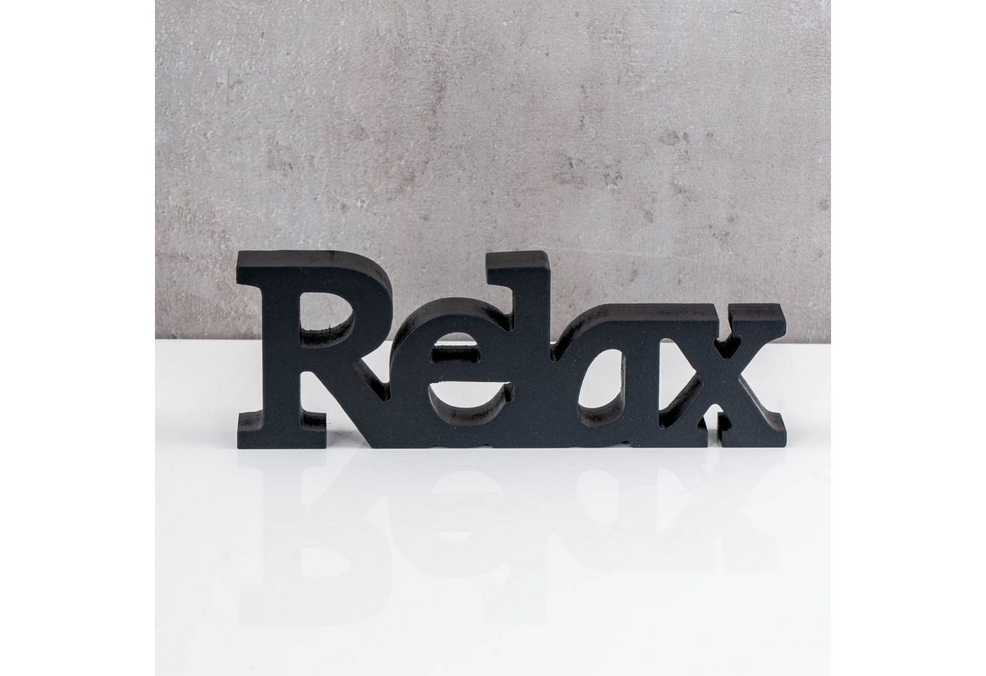 Levandeo® Deko-Schriftzug, Love Home Relax Schriftzug Schwarz MDF Holz Deko Aufsteller Tischdeko – Bild 4 von 5