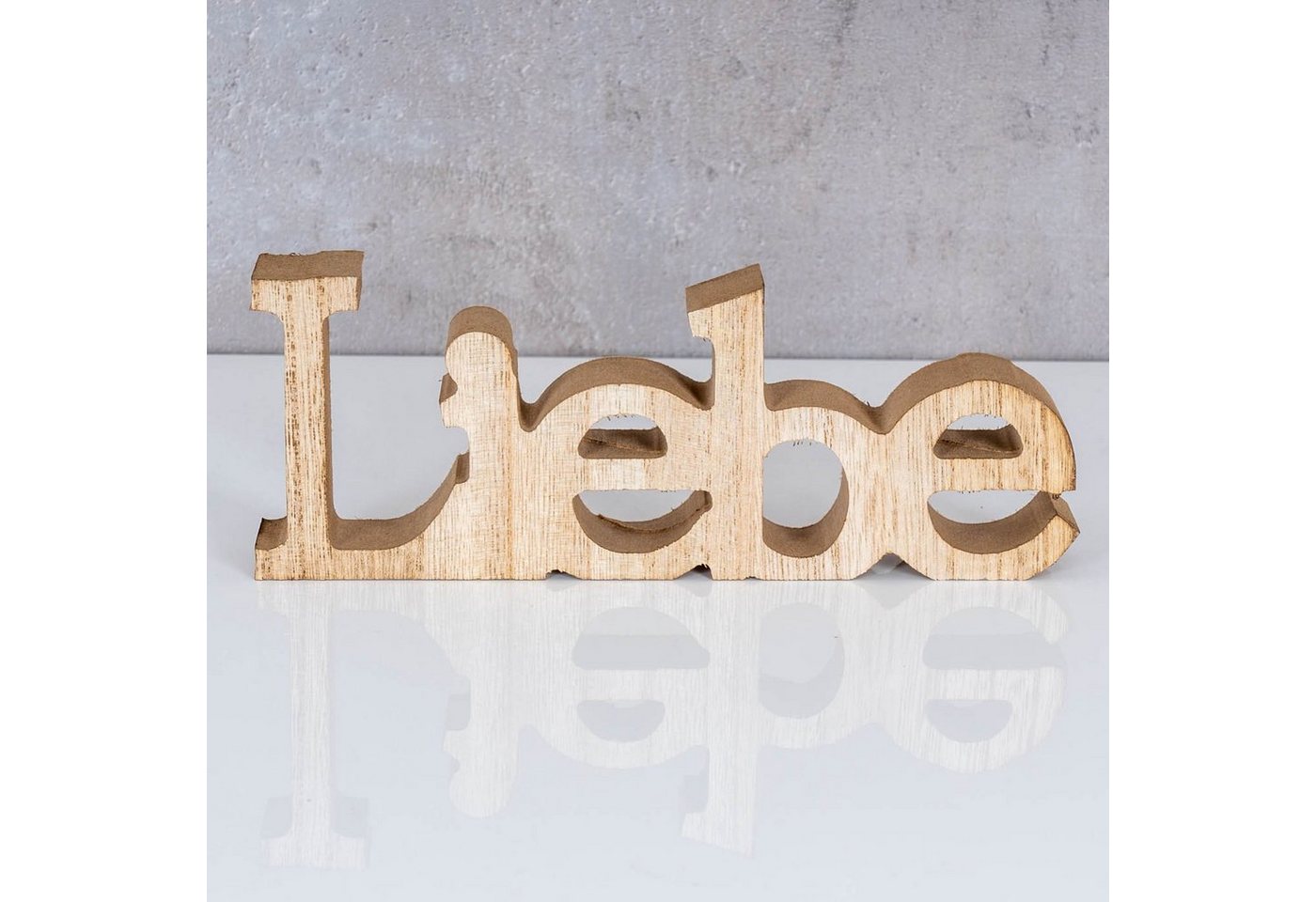 Levandeo® Deko-Schriftzug, 3er Set Schriftzug Holz Lebe Liebe Lache Braun Aufsteller Deko – Bild 4 von 5