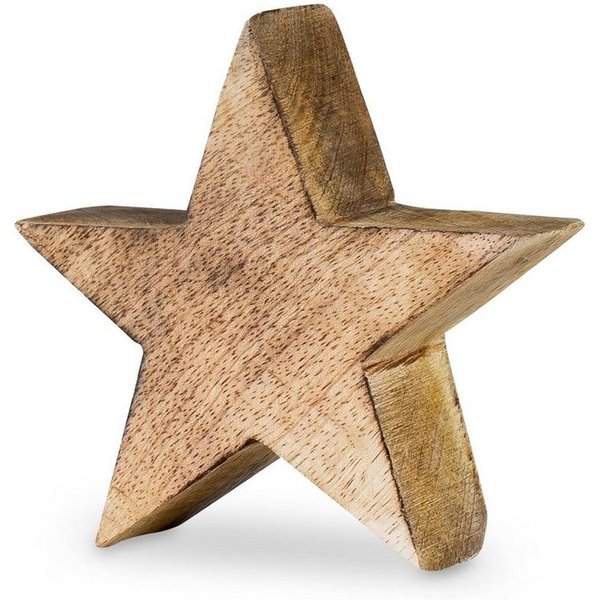 Levandeo® Dekoobjekt, Stern Holzstern Mango 10cm Mangoholz Braun Natur Deko Tischdeko
