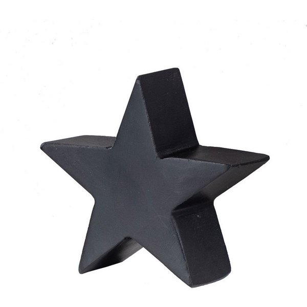Levandeo® Dekoobjekt, Deko-Stern Holz 10cm Schwarz Mango Deko Tischdeko Mangoholz Holzdeko