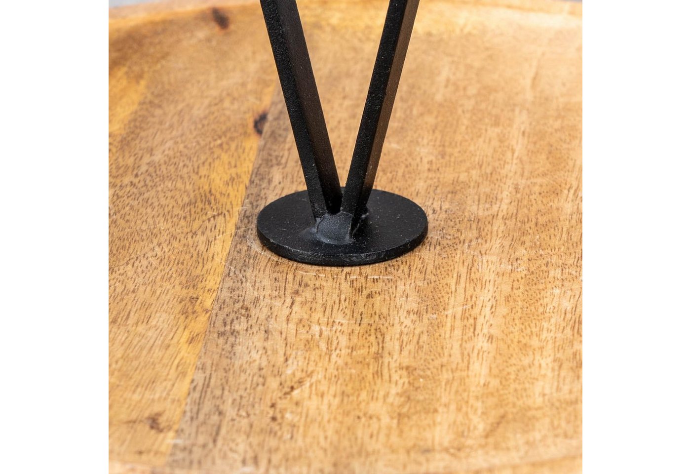 Levandeo® Dekoschale, Etagere 2 Etagen H35cm Mango Holz Schwarz Natur Servierplatte – Bild 5 von 5