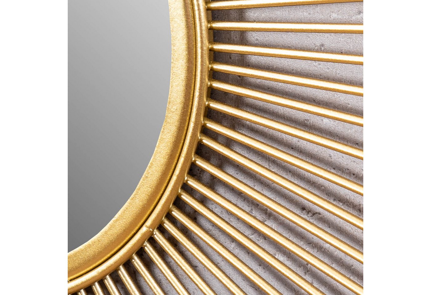 Levandeo® Dekospiegel, Sonnenspiegel Gold Ø 50cm Metall Deko Goldene Sonne Spiegel – Bild 5 von 5