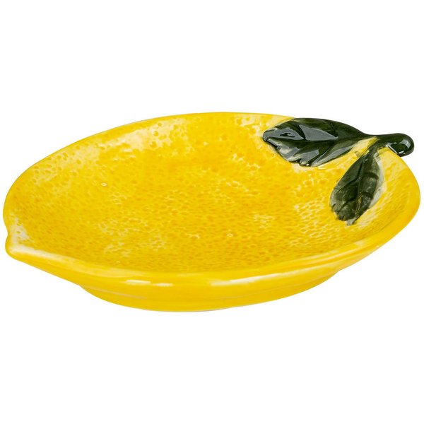 Levandeo® Dekoteller, Teller Zitrone Keramik 21cm ZItronenschale Sommer Obst Dekoschale