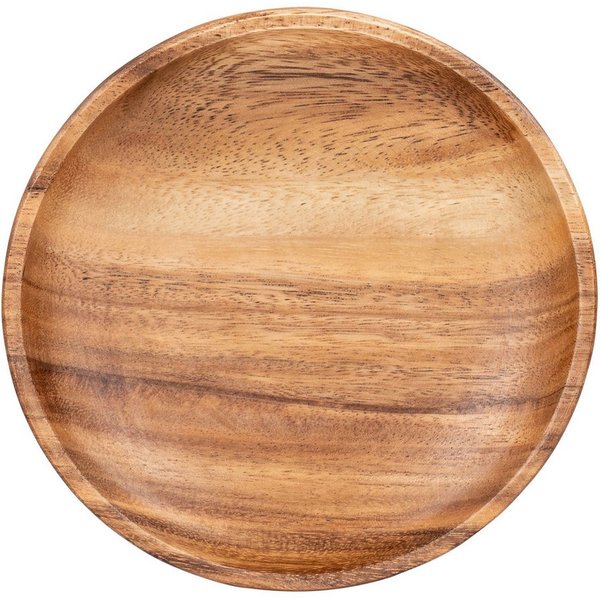 Levandeo® Dekoteller, Runder Teller Akazie Ø15cm Holzteller Snackteller Dekoteller Deko