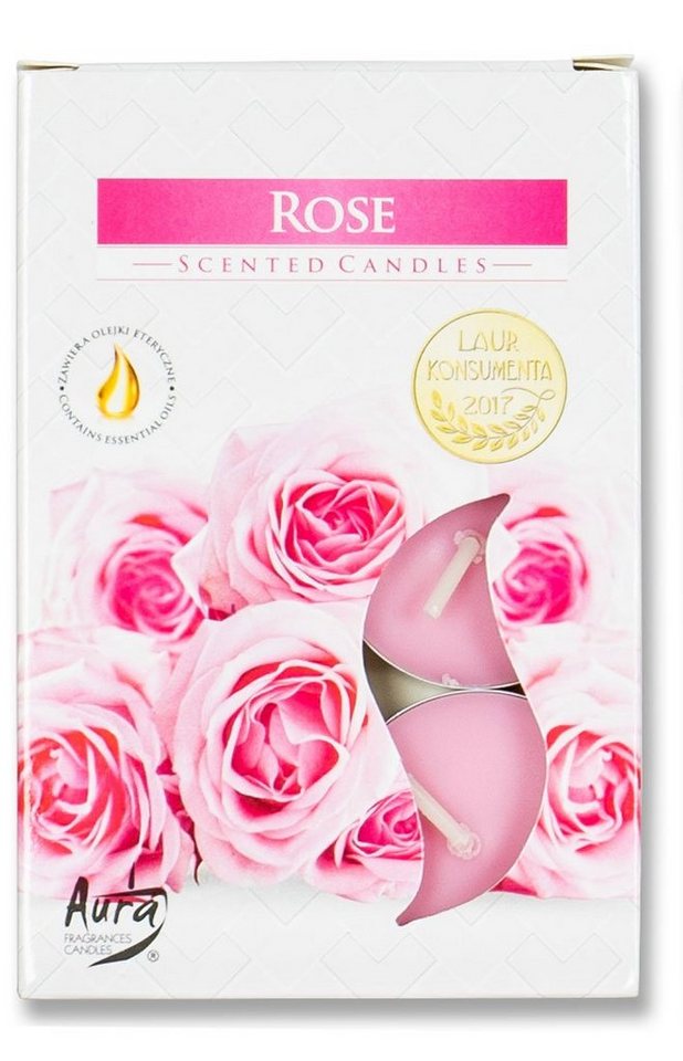Levandeo® Duftkerze, 24er Kerzen 4x6 Stück Vanille Rose Orange Erdbeere Teelichter – Bild 4 von 5