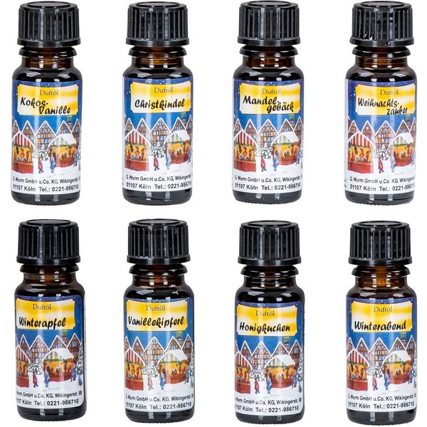 Levandeo® Duftlampe, 8er Set Duftöle Weihnachtsduft je 10ml für Duftlampen Raumduft